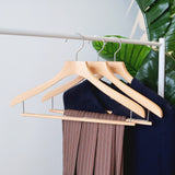 【FSC認証取得】woola FSC認証木製 スライドバー付きハンガー