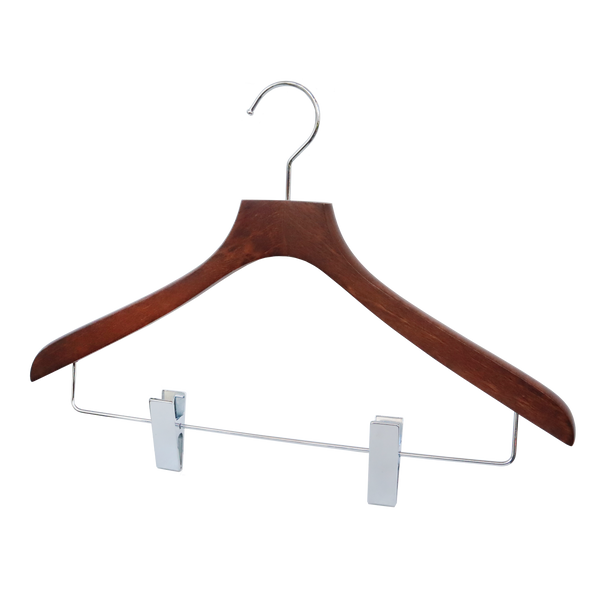 【FSC認証取得】woola FSC認証木製　ピンチバー付きハンガー  ブラウン